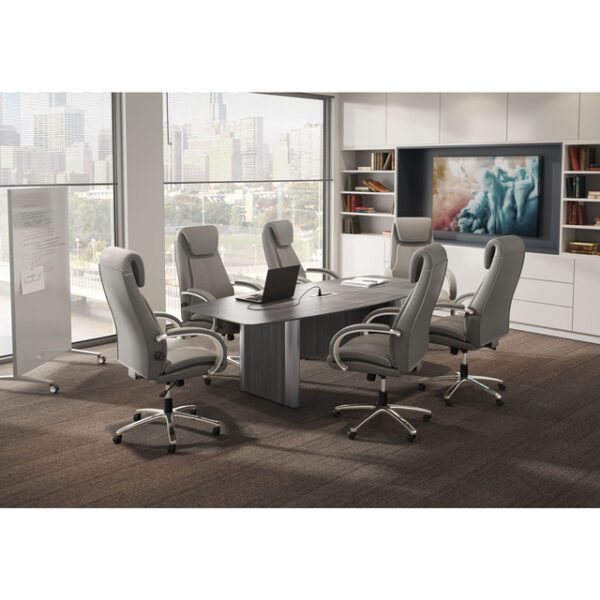 OfficeSource | OS Conference Tables | Boat Shaped Conference Table with Elliptical Base 2