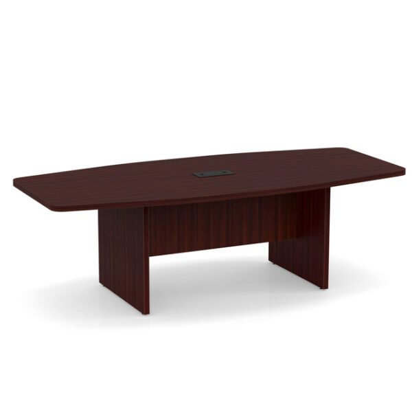 OfficeSource | OS Conference Tables | Boat Shaped Conference Table with Slab Base - 95''