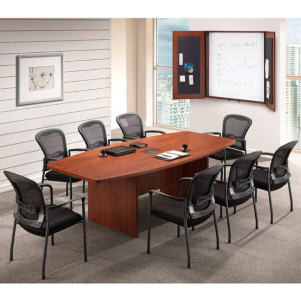 OfficeSource | OS Conference Tables | Boat Shaped Conference Table with Slab Base - 95''